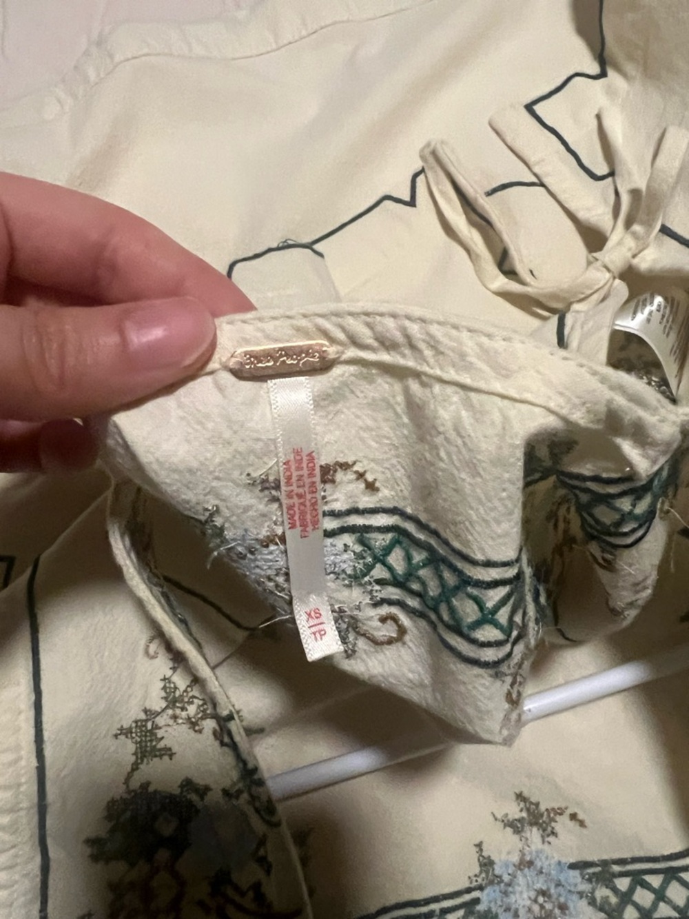 Free People Garden Wall Embroidered Side Tie Crop Top - Picture 5 of 6